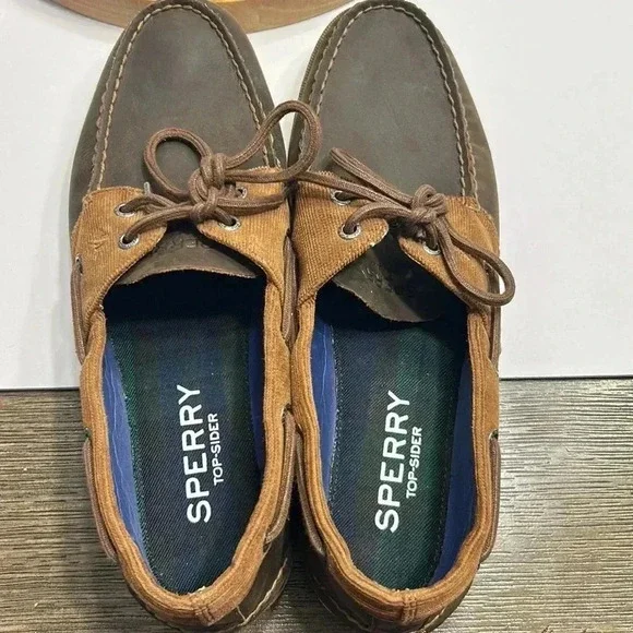 Men’s Sperry top-sider shoes leather and corduroy size 10.5M - Picture 5 of 6